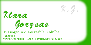 klara gorzsas business card